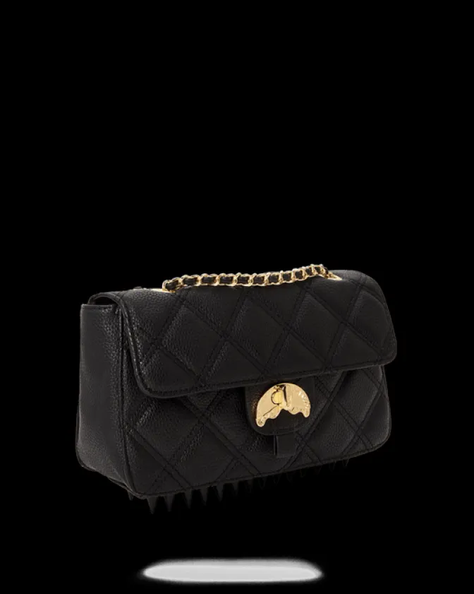 NOIR QUILT GOLD CHAIN SHARK HANDBAG
