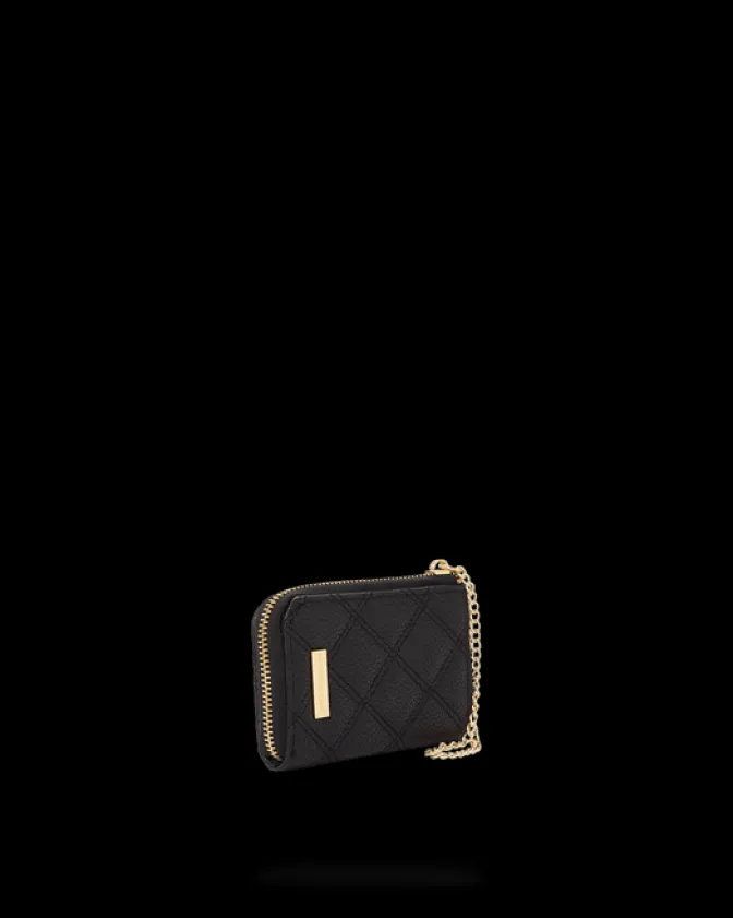NOIR QUILT GOLD CHAIN SHARK WALLET