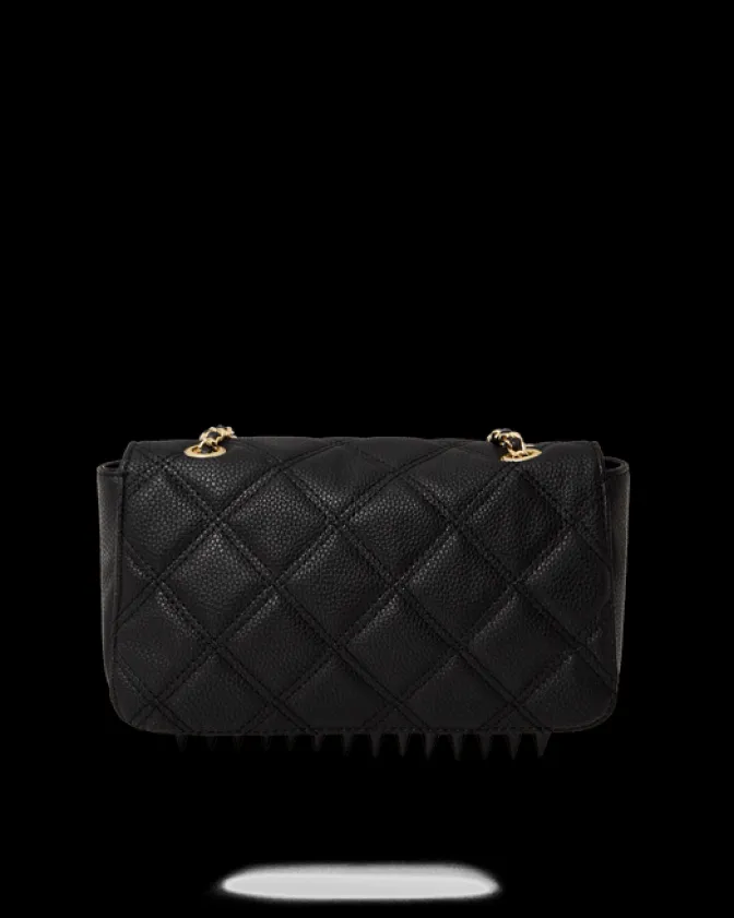 NOIR QUILT GOLD CHAIN SHARK HANDBAG