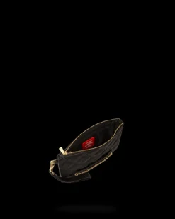 NOIR QUILT GOLD CHAIN SHARK CROSSOVER CLUTCH