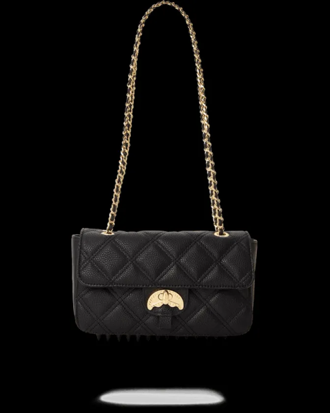 NOIR QUILT GOLD CHAIN SHARK HANDBAG