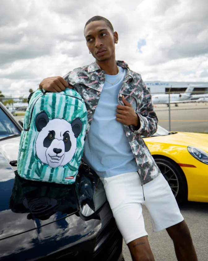 PANDA COZY VELOUR FUR BACKPACK