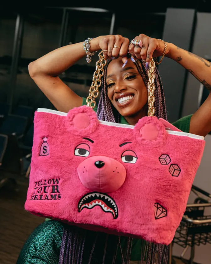 PLUSH MONEYBEAR TOTE (PINK)