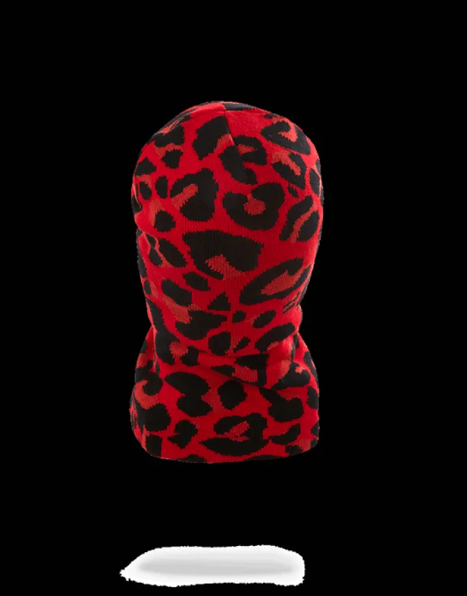 RED LEOPARD GOLD SHARK MOUTH SKI MASK