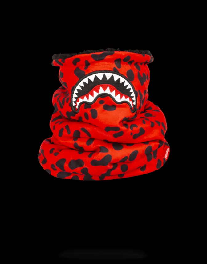 RED LEOPARD NECK WARMER