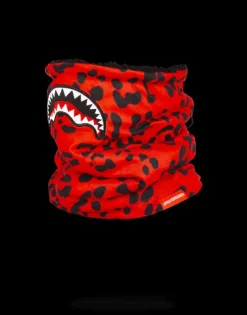 RED LEOPARD NECK WARMER