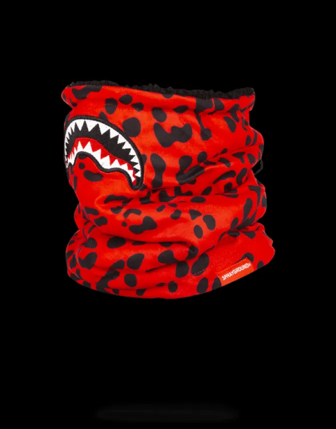RED LEOPARD NECK WARMER