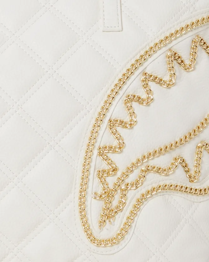 RIVIERA LE BLANC GOLD CHAIN SHARK TOTE