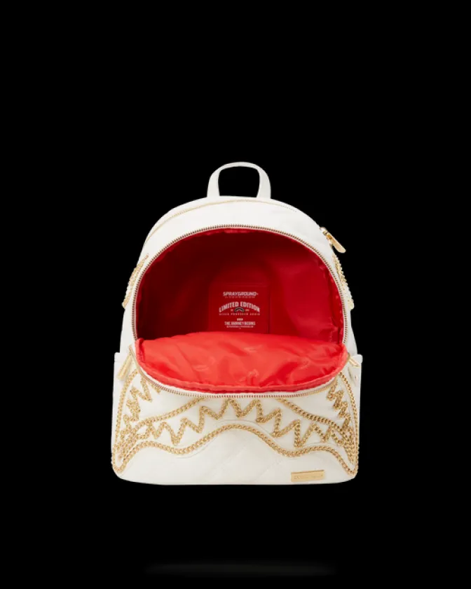 RIVIERA LE BLANC GOLD CHAIN SHARK SAVAGE BACKPACK