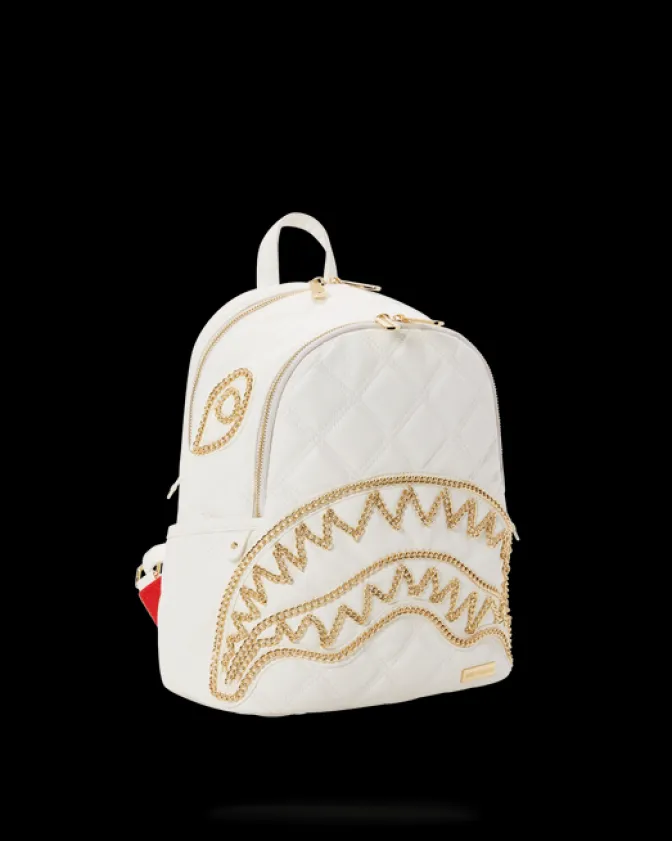 RIVIERA LE BLANC GOLD CHAIN SHARK SAVAGE BACKPACK