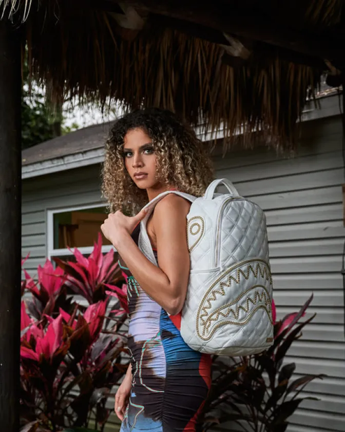 RIVIERA LE BLANC GOLD CHAIN SHARK BACKPACK (DLXV)