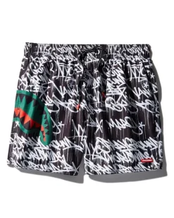 SCRIBBLE SHARK SHOTO SWIM TRUNKS
