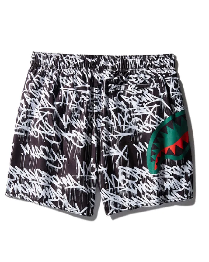 SCRIBBLE SHARK SHOTO SWIM TRUNKS