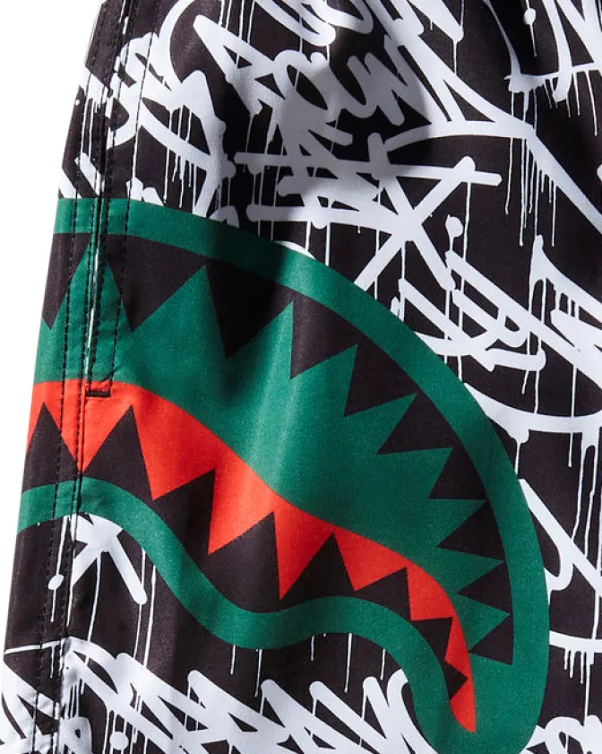 SCRIBBLE SHARK SHOTO SWIM TRUNKS