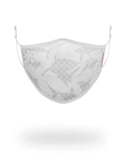 SHARK CHECK (WHITE) FACE MASK