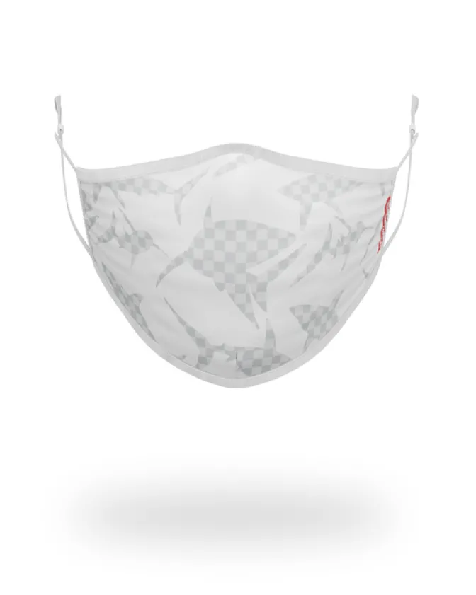 SHARK CHECK (WHITE) FACE MASK