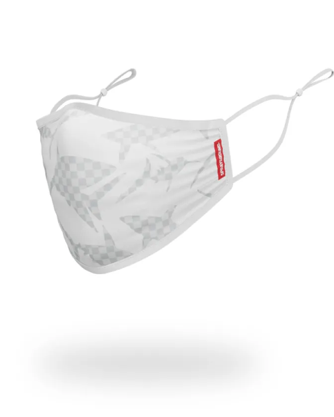 SHARK CHECK (WHITE) FACE MASK