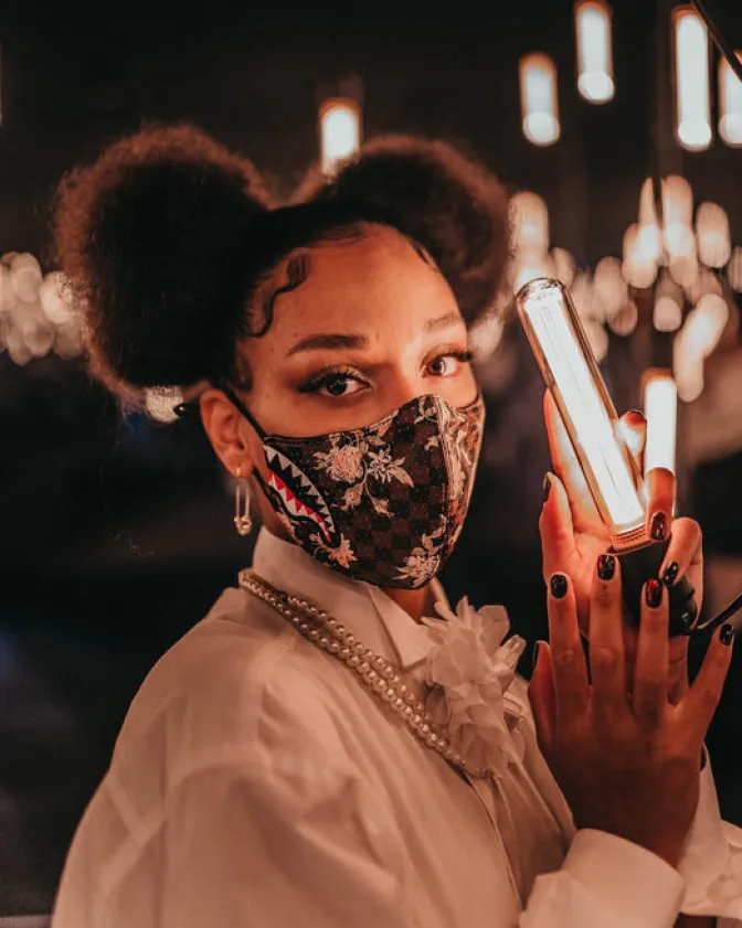 SHARKFLOWER VEGAN LEATHER FACE MASK