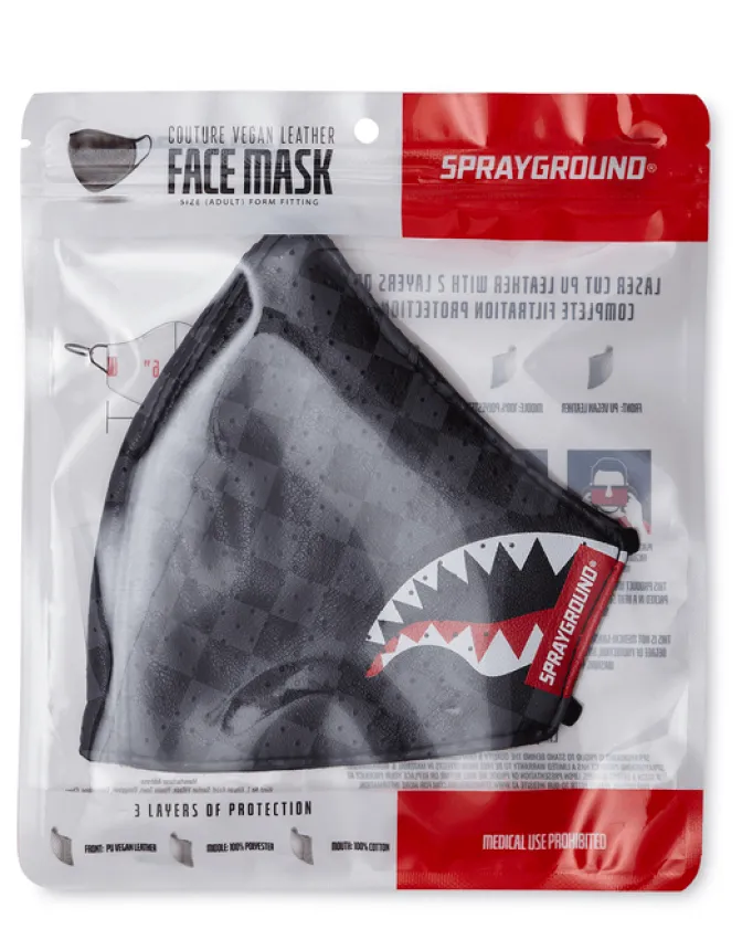 SHARKS IN PARIS (GRAY) VEGAN LEATHER FACE MASK
