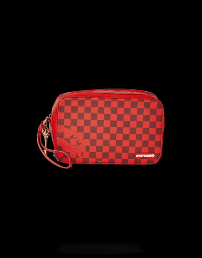 SHARKS IN PARIS RED TOILETRY AKA MONEY BAGS