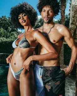SPLIT BITE CAMO SHOTO SWIM TRUNKS