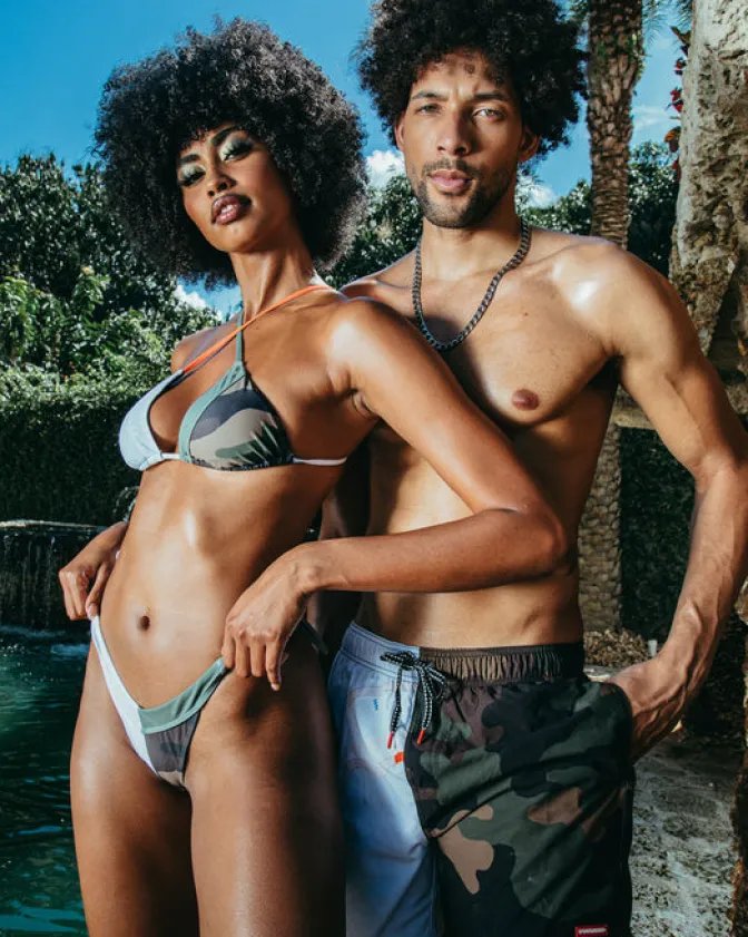 SPLIT BITE CAMO SHOTO SWIM TRUNKS