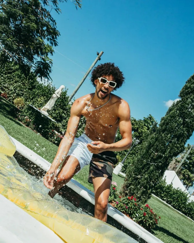 SPLIT BITE CAMO SHOTO SWIM TRUNKS