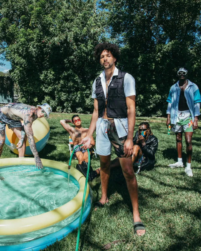 SPLIT BITE CAMO SHOTO SWIM TRUNKS