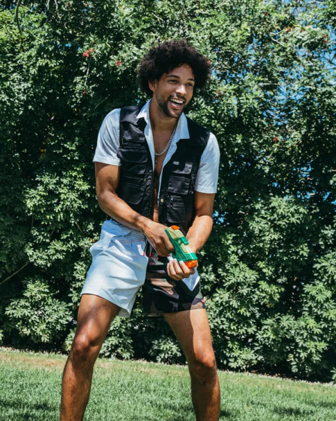 SPLIT BITE CAMO SHOTO SWIM TRUNKS