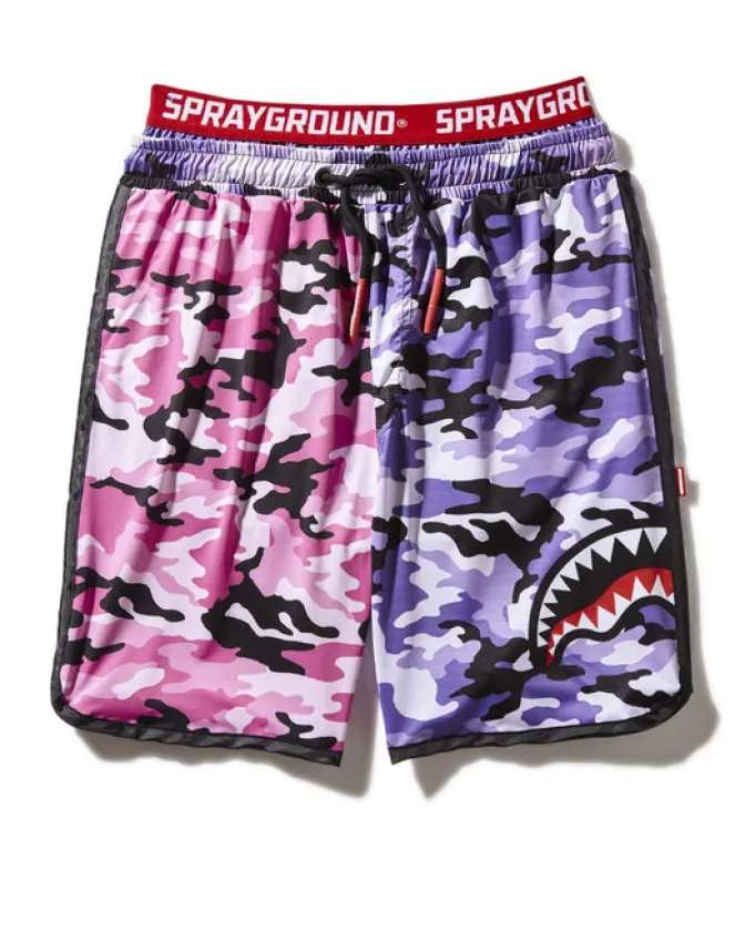 SPLIT CAMO CORTO SWIM TRUNKS