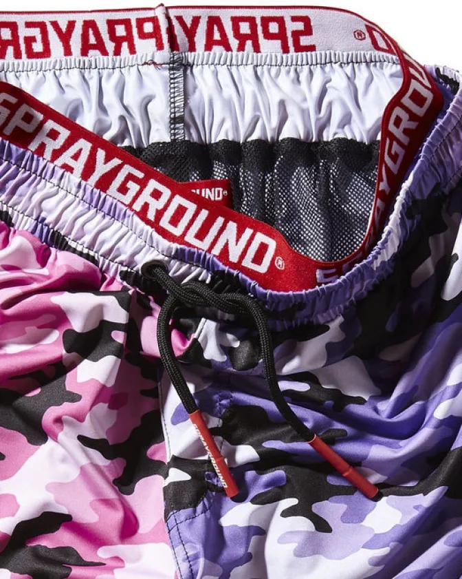 SPLIT CAMO CORTO SWIM TRUNKS