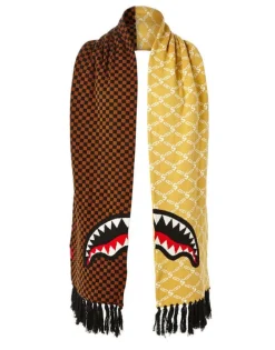 SPLIT CHECKERED SHARK SCARF