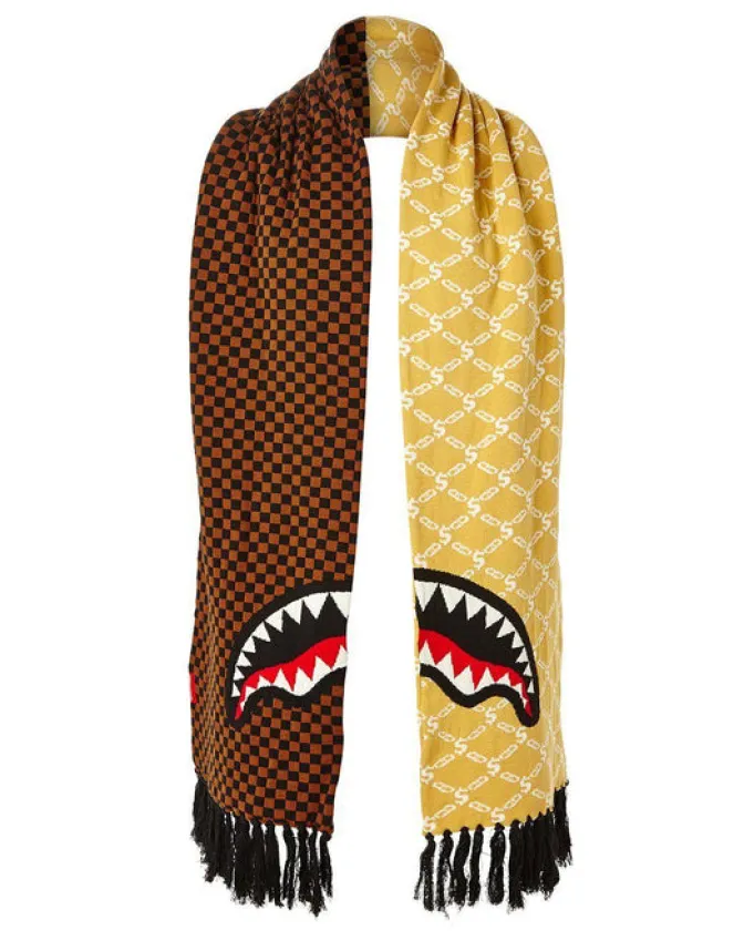 SPLIT CHECKERED SHARK SCARF