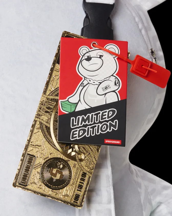 SPLIT THE CHECK (PEARL) MONEYBEAR TEDDYBEAR BACKPACK