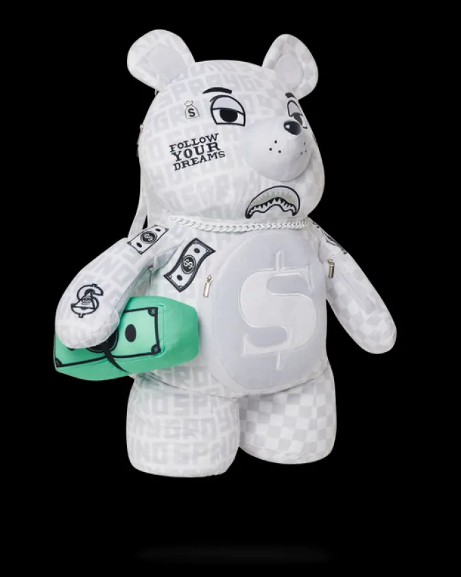 SPLIT THE CHECK (PEARL) MONEYBEAR TEDDYBEAR BACKPACK