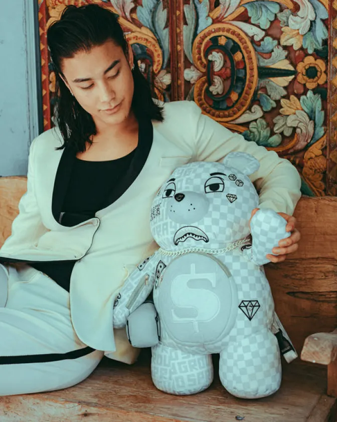 SPLIT THE CHECK (PEARL) MONEYBEAR TEDDYBEAR BACKPACK