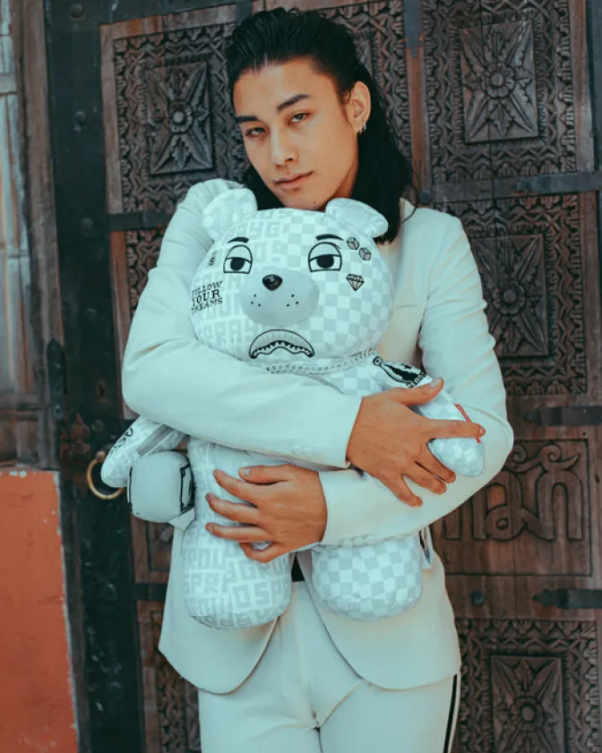 SPLIT THE CHECK (PEARL) MONEYBEAR TEDDYBEAR BACKPACK