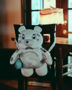 SPLIT THE CHECK (PEARL) MONEYBEAR TEDDYBEAR BACKPACK