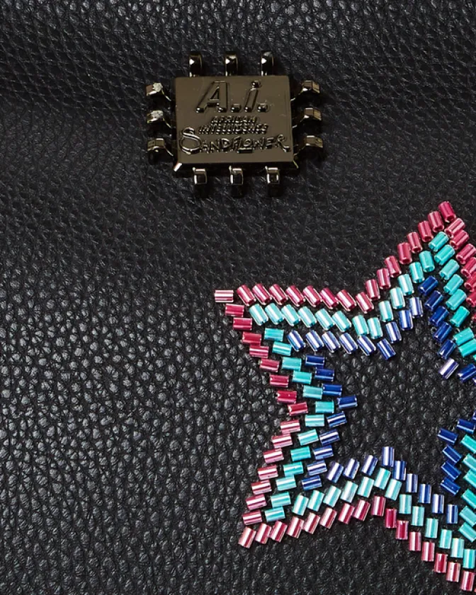 STAR RACER A.I.7 SANDFLOWER COLLAB BEADED TOTE
