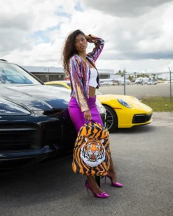 TIGER COZY VELOUR FUR BACKPACK