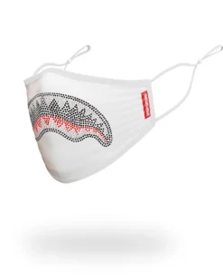 TRINITY DIAMOND SHARK (WHT) POLYESTER FACE MASK