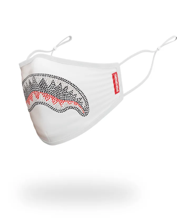 TRINITY DIAMOND SHARK (WHT) POLYESTER FACE MASK